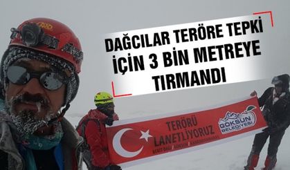 Kahramanmaraş’ta dağcılar teröre tepki için 3 bin metreye tırmandı