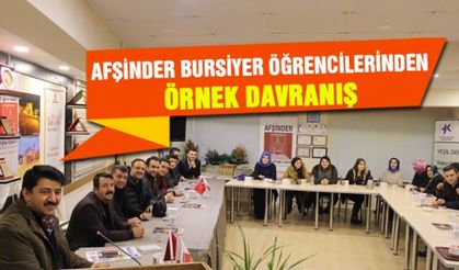 AFŞİNDER bursiyer öğrencilerinden örnek davranış