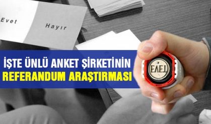 İşte ünlü anket şirketinin Referandum araştırması