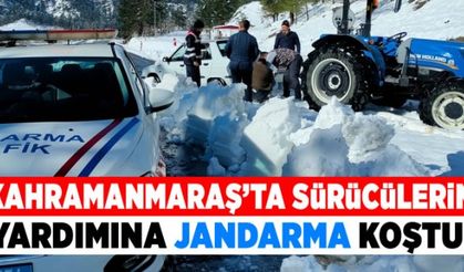 Kahramanmaraş'ta etkili kar yağışı nedeniyle sürücüler yolda kaldı!