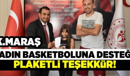 Kadın basketboluna desteğe plaketli teşekkür!