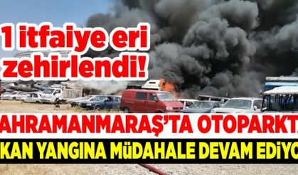 Kahramanmaraş'ta otoparkta çıkan yangın kontrol altına alınmaya çalışılıyor!