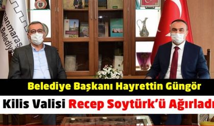 Kahramanmaraş Büyükşehir Belediye Başkanı Hayrettin Güngör Kilis Valisi Recep Soytürk’ü ağırladı.