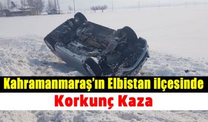 Kahramanmaraş'ta buzlu yolda kontrolden çıkan otomobil takla attı: 2 yaralı