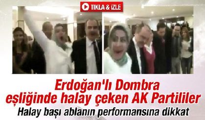 AKP Teşkilat Toplantısında Dombıra Eşliğinde Halay Çektiler