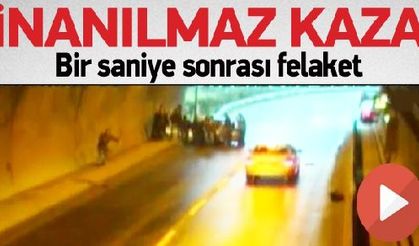 İnanılmaz Kaza! Tünel de Çarptığı Adamı Metrelerce Fırlattı