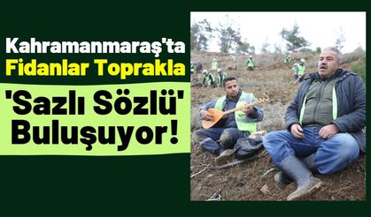 Kahramanmaraş'ta Orman İşçileri Türküler Eşliğinde Fidan Dikiyor!