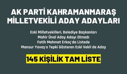 AK Parti Kahramanmaraş Milletvekili Aday Adayları 2023 Tam Liste