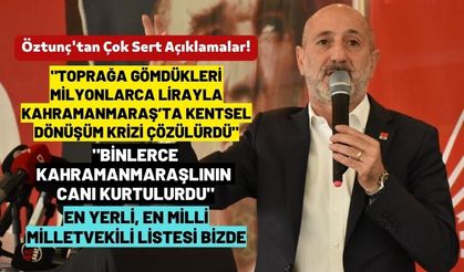 Öztunç: Toprağa gömdükleri milyonlarca lirayla Kahramanmaraş’ta kentsel dönüşüm krizi çözülürdü