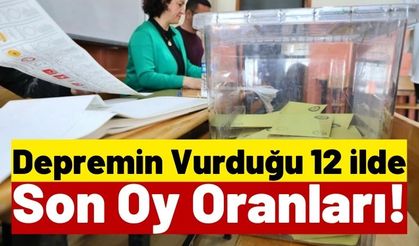 Depremlerin Yıktığı 12 İlde Son Durum! Kahramanmaraş AKP'ye En Çok Oy Veren İl Oldu!