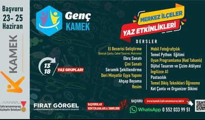 Kahramanmaraş’ta Gençlere Yaz Fırsatı: KAMEK Kursları İçin Online Başvurular Başladı