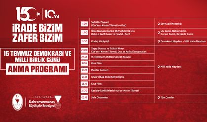 Kahramanmaraş'ta 15 Temmuz Etkinlikleri Gün Boyu Sürecek