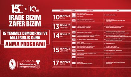 Kahramanmaraş’ta 15 Temmuz’un 10’uncu Yılına Özel 8 Günlük Program