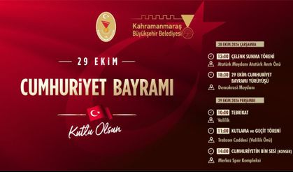 Kahramanmaraş’ta Cumhuriyet Bayramı Coşkusu İki Gün Sürecek