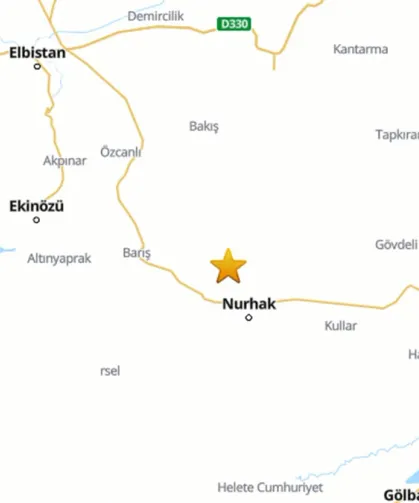 Kahramanmaraş Nurhak'ta 3.5 Büyüklüğünde Deprem!