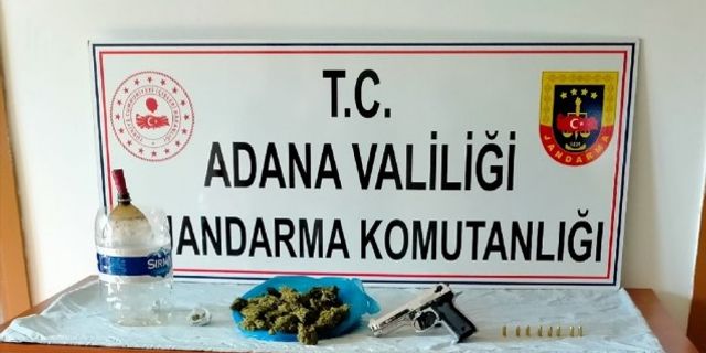 Adana'da uyuşturucu ve silah operasyonunda 3 zanlı yakalandı