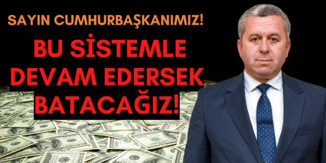 Mahmut Yardımcıoğlu: 'Sayın Cumhurbaşkanımız! Bu sistemle devam edersek batacağız!'