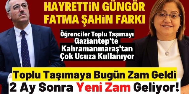 Kahramanmaraş'ta toplu taşıma Gaziantep'ten yüzde 30 daha pahalı