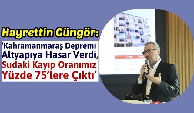 Hayrettin Güngör: 'Kahramanmaraş'ta su kaybı yüzde 75’lere çıktı'