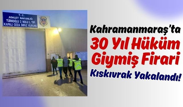 Kahramanmaraş'ta Jandarma Onlarca Suçtan Aranan Firariyi Yakaladı!