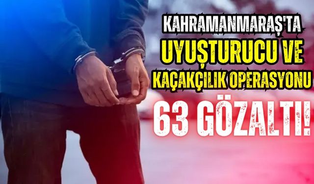 Kahramanmaraş Polisinden Operasyon: 63 Şüpheli Gözaltında!