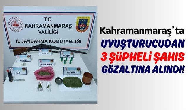 Kahramanmaraş'ta Uyuşturucu Bulunan Otomobildeki 3 Kişiye Gözaltı!