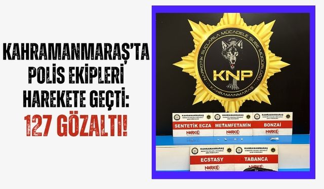 Kahramanmaraş'ta Polis Operasyonu: 127 Gözaltı 58 Tutuklama!