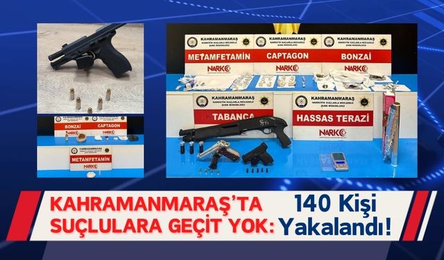 Kahramanmaraş'ta 140 Suçlu Yakalandı: Uyuşturucu ve Silahlar Ele Geçirildi!