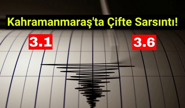 Kahramanmaraş’ta 3.6 ve 3.1 Büyüklüğünde İki Deprem Meydana Geldi