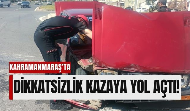 Kahramanmaraş’ta iki otomobil çarpıştı: 2 yaralı