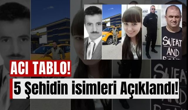 Kahramankazan'daki TUSAŞ Saldırısında 5 Şehidin Kimlikleri Tespit Edildi