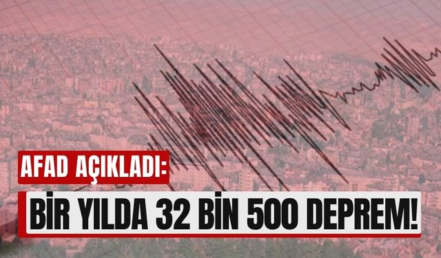 AFAD: Türkiye'de 2024 Yılında 32 Bin 500 Deprem Kaydedildi