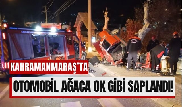 Aşırı Hız Faciası: Kahramanmaraş'ta Araç Ağaca Çarptı, 2 Kişi Ağır Yaralı