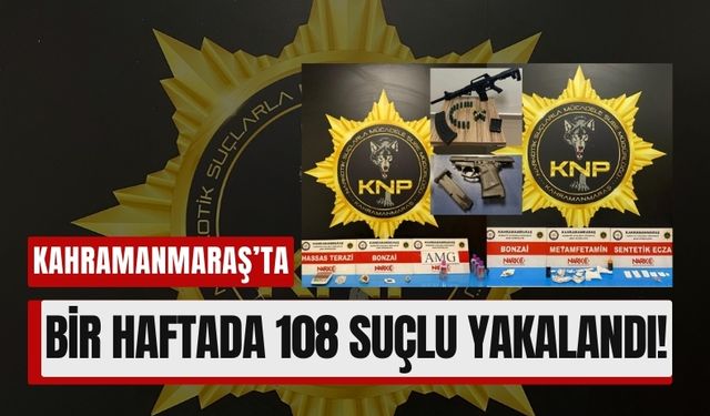 Uyuşturucu, Hırsızlık ve Ruhsatsız Silah! Kahramanmaraş’ta 68 Kişi Tutuklandı