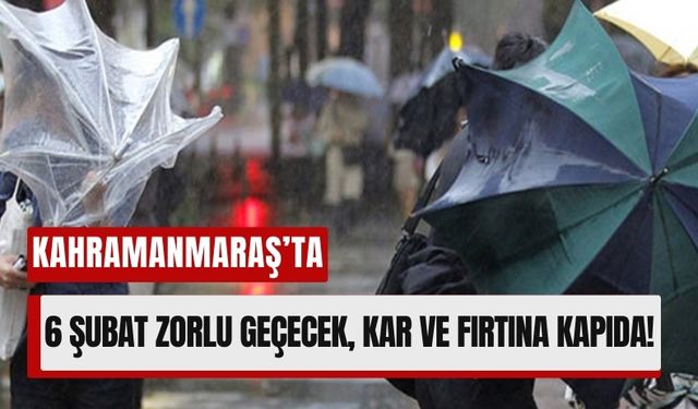 Kahramanmaraş'ta 6 Şubat'ta Kar Yağışı ve Şiddetli Fırtına Bekleniyor!