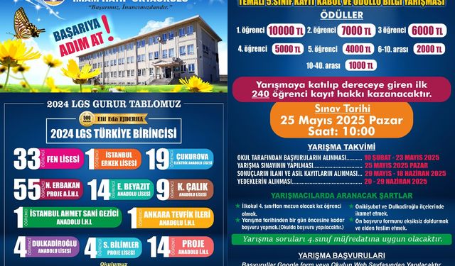 Zekeriya Tanrıverdi Kız İHO 5. Sınıf Kayıtları İçin Bilgi Yarışması Düzenliyor