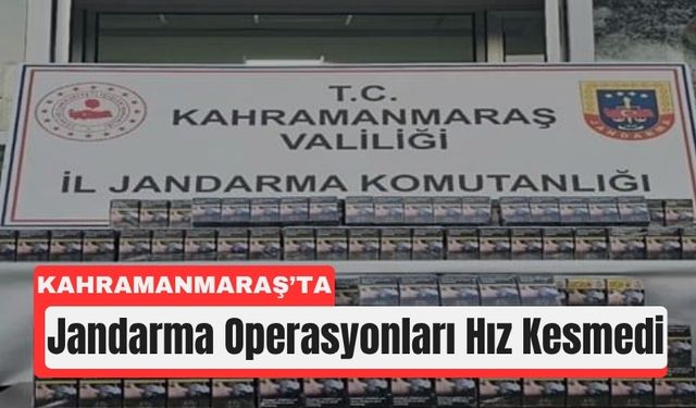 Kahramanmaraş’ta Jandarmadan Suç Örgütlerine Ağır Darbe