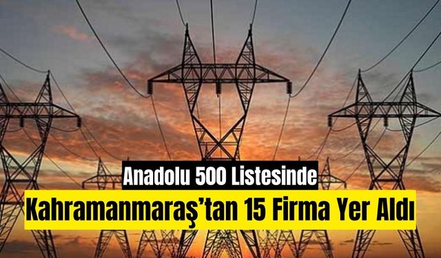 Anadolu 500 Listesinde Kahramanmaraş’tan 15 Firma Yer Aldı