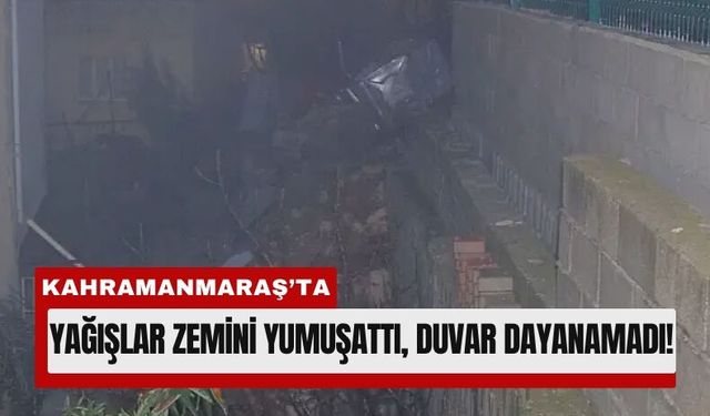 Kahramanmaraş'ta Yağışta Duvar Yıkıldı, 25 Kişi Evinden Oldu