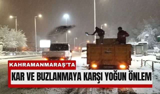 Kahramanmaraş’ta Ana Arterlerde Gece Gündüz Kar Mesaisi