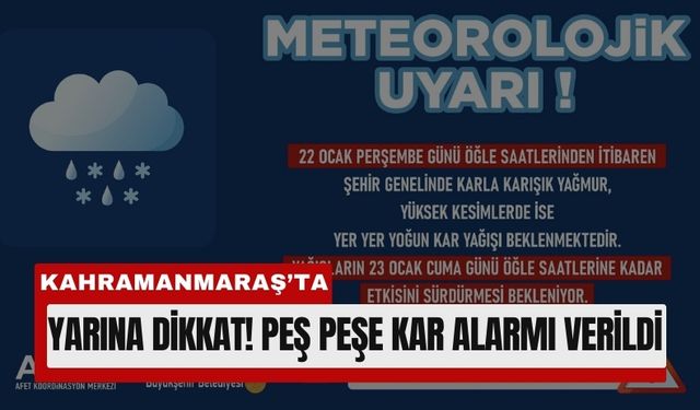 Kahramanmaraş Karla Beyaza Bürünecek: Buzlanmaya Dikkat!