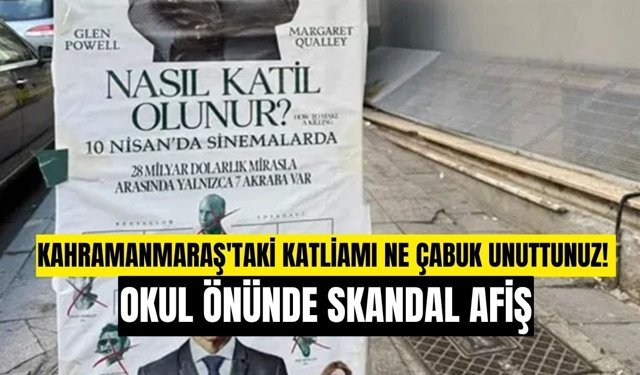 Türkiye Kahramanmaraş'taki okul katliamına ağlarken okul önünde Skandal Afiş