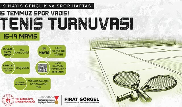 Kahramanmaraş’ta 19 Mayıs’a Özel Tenis Turnuvası! Başvurular Başladı