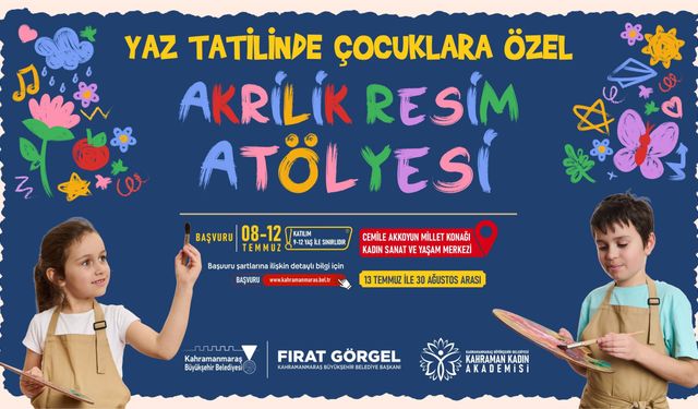 Kahramanmaraş'ta Çocuklara Ücretsiz Resim Atölyesi! Başvurular Başladı