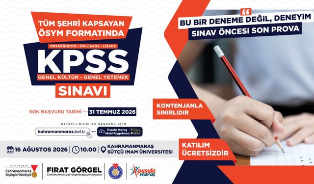 Kahramanmaraş'ta KPSS Adaylarına Müjde! Ücretsiz Deneme Sınavı Başlıyor