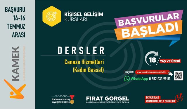Kahramanmaraş’ta Kadınlara Gassal Kursu Açılıyor