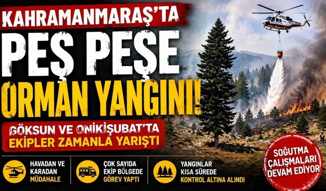 Kahramanmaraş Göksun ve Onikişubat'ta Peş Peşe Orman Yangını!