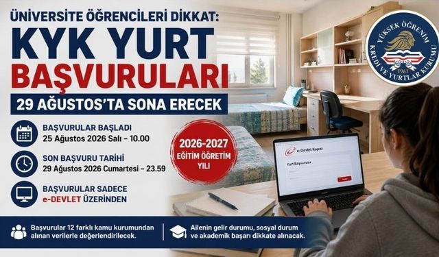 Üniversite öğrencileri dikkat: KYK yurt başvurularında son tarih belli oldu