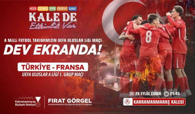 Kahramanmaraş Kalesi’nde Milli Maç Heyecanı! Dev Ekran Kuruluyor