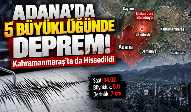Adana’da 5 Büyüklüğünde Deprem! Kahramanmaraş’ı fena salladı